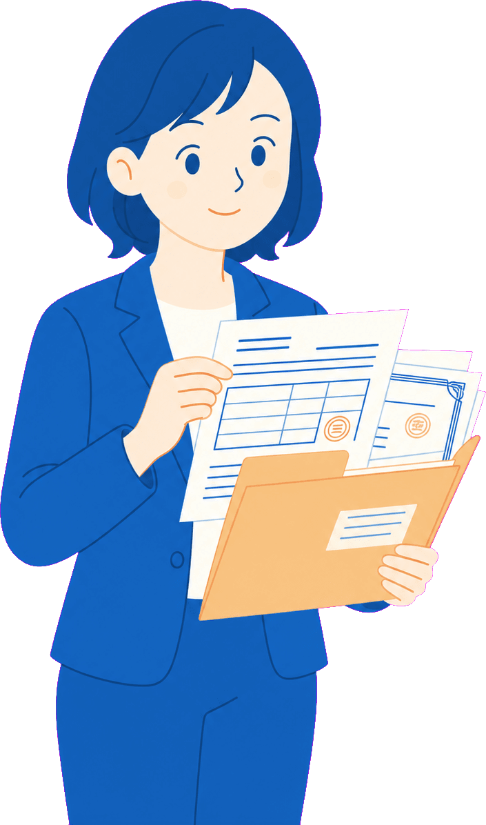 相続書類を確認する女性
